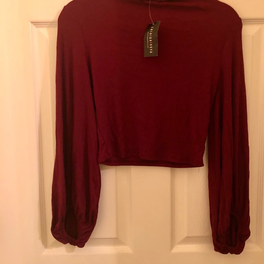 Cute crop top with long bell sleeves